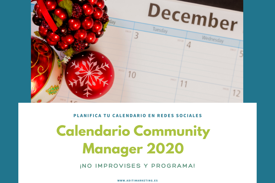 Calendario Community Manager y Social Media en Diciembre